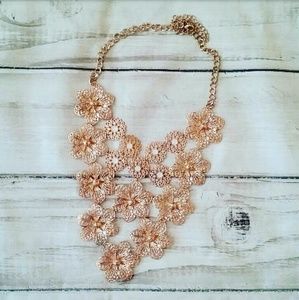Gold flower statement necklace